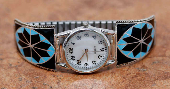 Zuni Silver Multi_Stone Men's Watch
