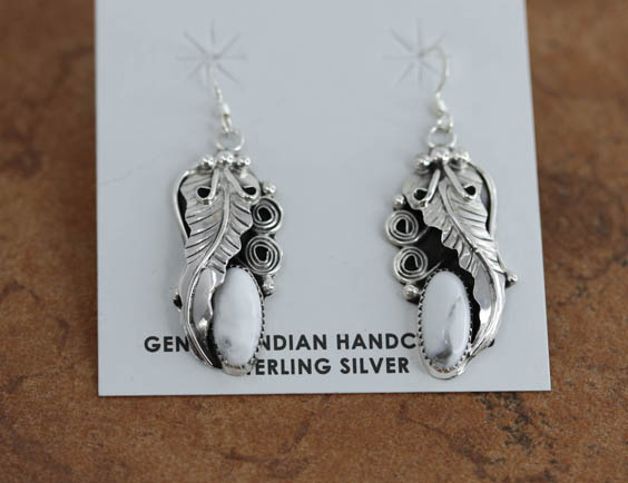 Navajo Sterling Howlite Earrings