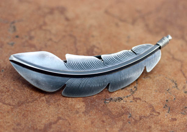 Navajo Silver Feather Hair Barrette
