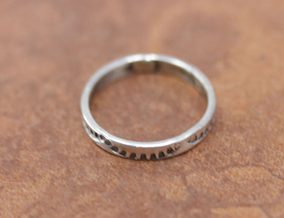 Navajo Silver Wedding Ring Size 5 1/2