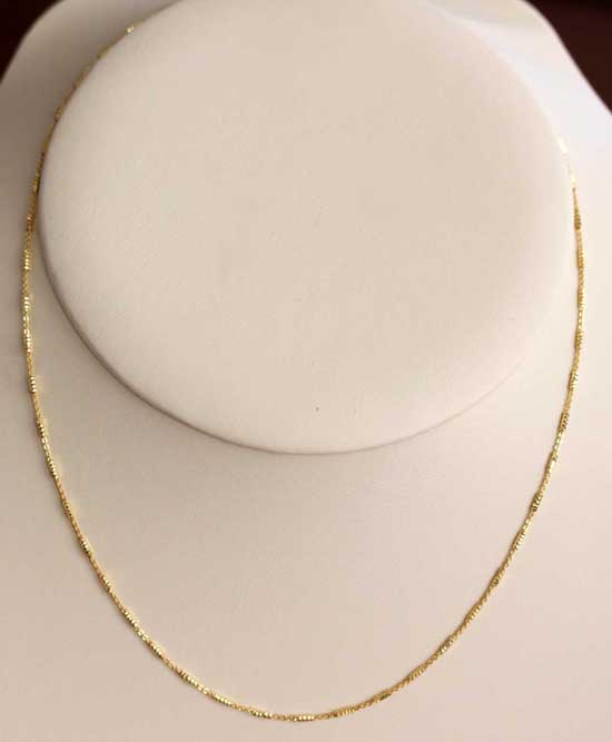 Gold Overlay Sterling Silver 16 Inch Long Tube Chain