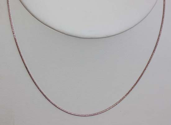 Rose Silver 18 Inch Long Snake Chain