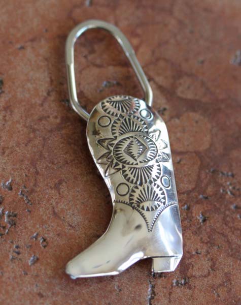 Navajo Silver Boot Key Chain