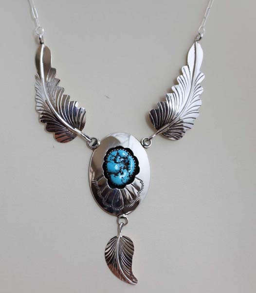 Navajo Silver Turquoise Necklace