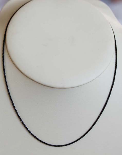 925 24 Inch Long Black Sterling Silver Chain