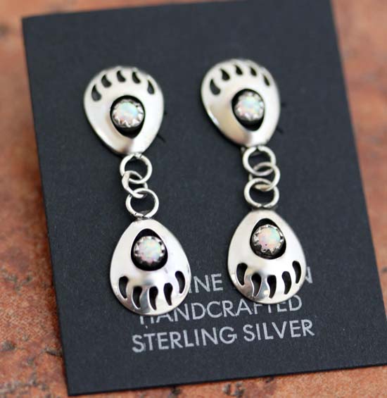 Navajo Bear Paw Earrings