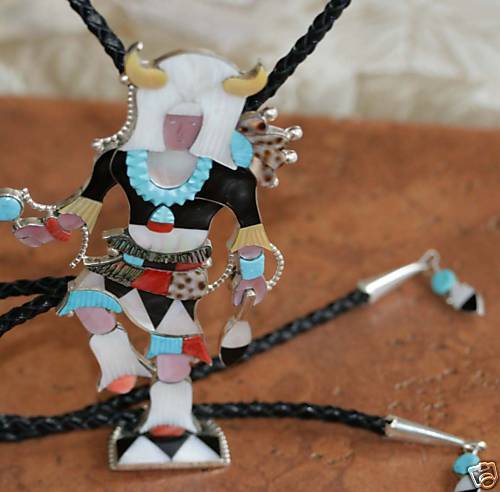 Zuni Buffalo Dancer Bolo Tie/Pendant by Beyuka