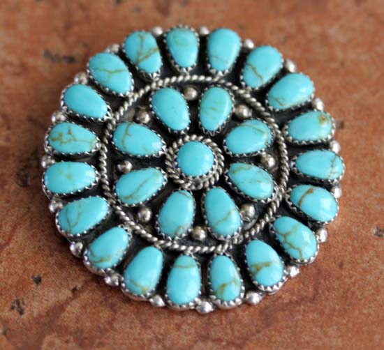 Navajo Turquoise Cluster Pin