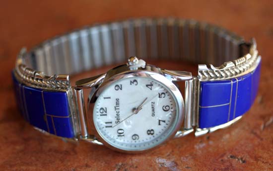 Navajo Silver Lapis Men's Watch