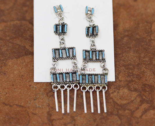 Zuni Native American Indian Turquoise Earrings
