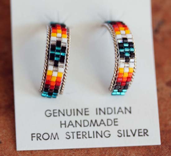 Navajo Silver Beaded Earrings