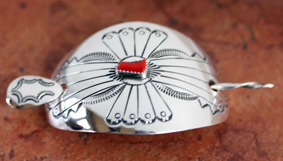 Navajo Silver Coral Barrette