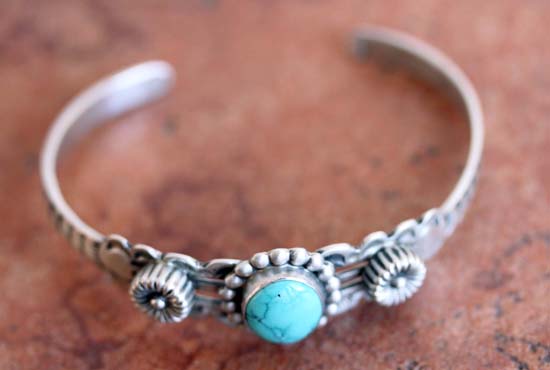 Navajo Silver Turquoise Bracelet