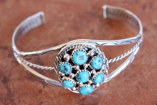 Navajo Silver Turquoise Bracelet