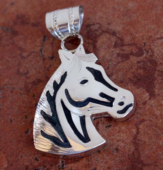 Navajo Silver Horse Pendant