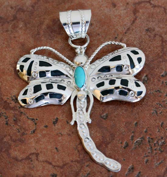 Navajo Turquoise Dragonfly Pendant