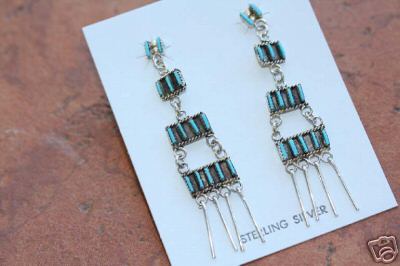 Zuni Silver Turquoise Earrings