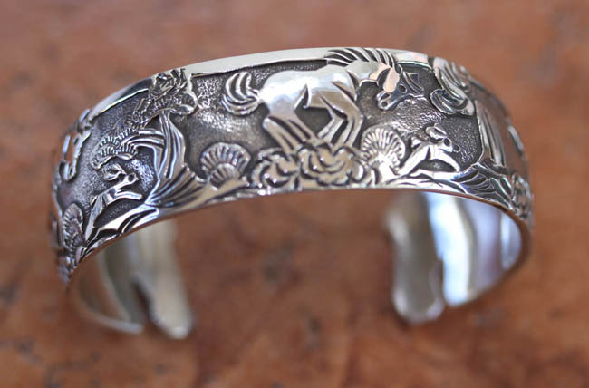 Navajo Sterling Horse Storyteller Bracelet by Becenti