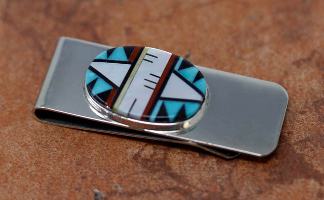 Zuni Native American Multi_Stone Money Clip