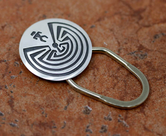 Navajo Silver Man in the Maze Key Chain