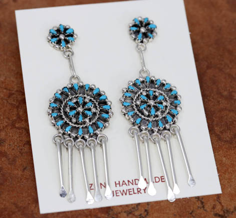 Zuni Silver Turquoise Earrings