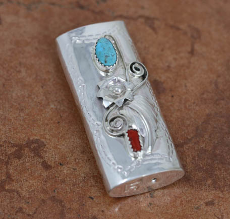 Navajo Turquoise Coral Lighter Case