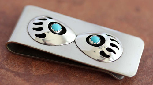 Navajo Native American Turquoise Money Clip