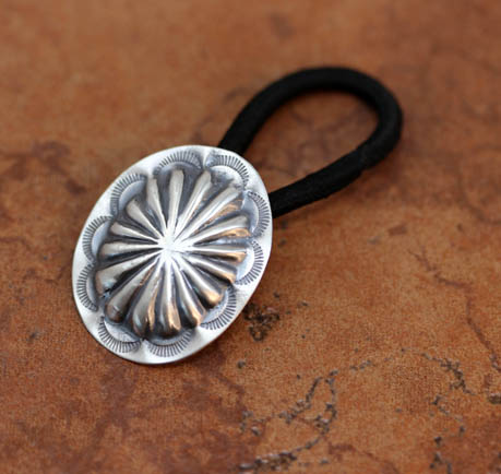 Navajo Silver Concho Hair Tie