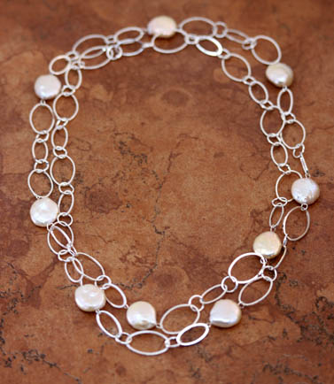 Freshwater Peach Pearl Beaded Necklace
