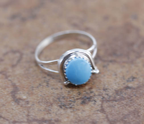 Navajo Silver Turquoise Ring Size 8