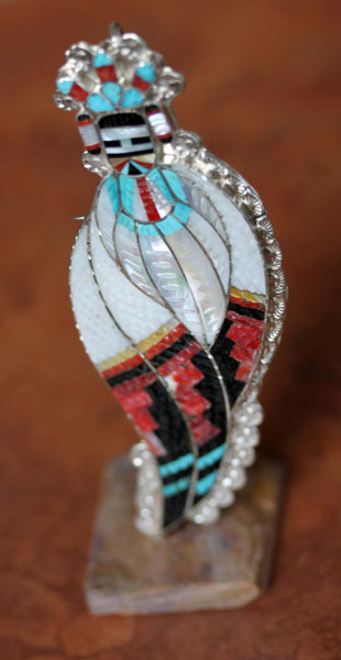 Zuni Corn Maiden Pin/Pendant with Stand by Eldred Martinez