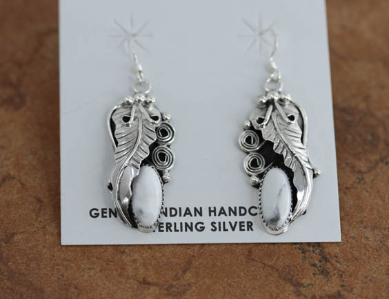 Navajo Sterling Howlite Earrings