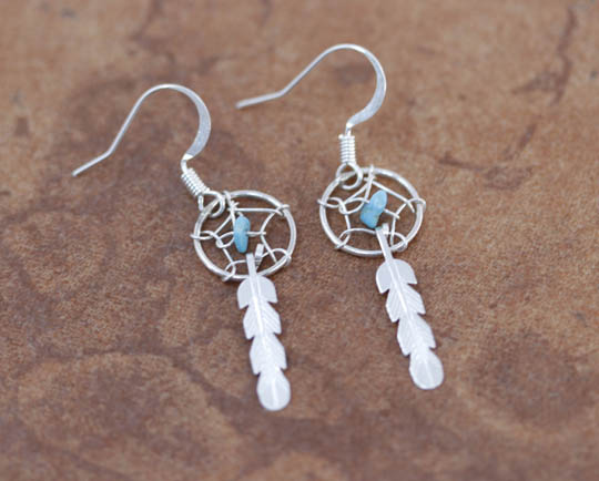 Navajo Silver Dream Catcher Earrings