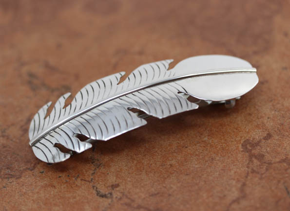 Navajo Sterling Silver Feather Hair Barrette