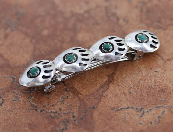 Navajo Malachite Bear Paw Barrette