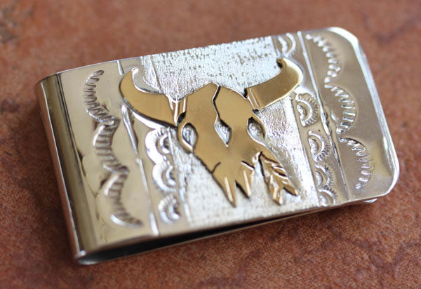 Navajo Silver Gold Money Clip by RJ