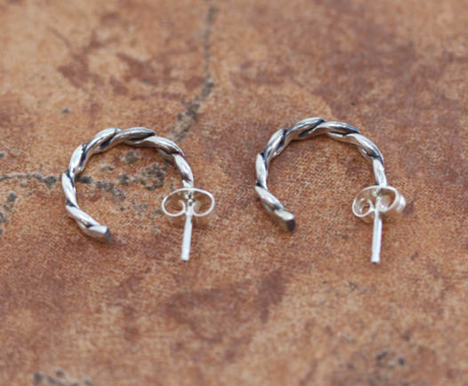 Navajo Silver Hoop Earrings