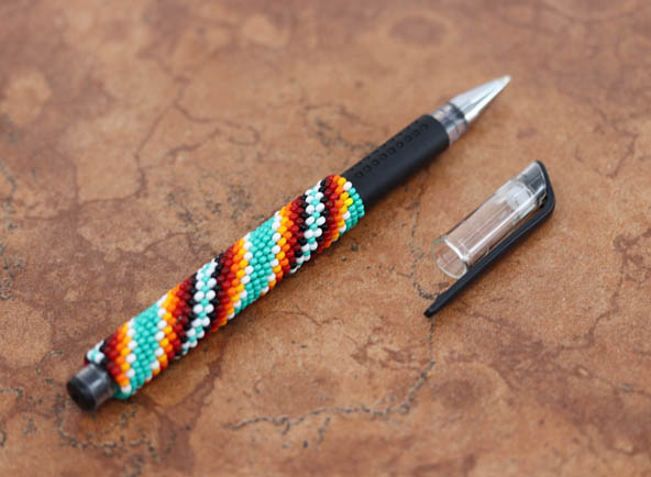Navajo Beaded Black Ink Pen