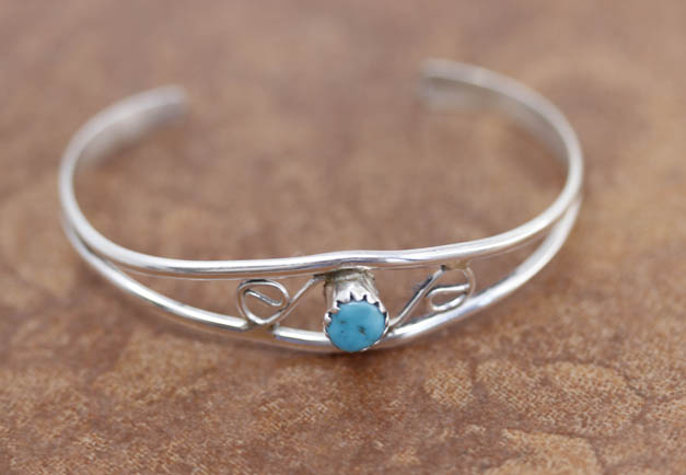 Navajo Silver Turquoise Children's Bracelet
