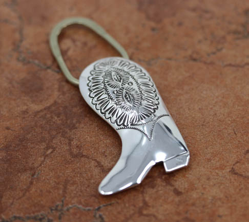 Navajo Silver Boot Key Chain