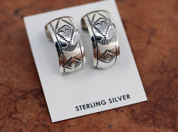 Navajo Silver Hoop Earrings