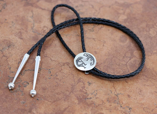 Navajo Silver Kokopelli Bolo Tie