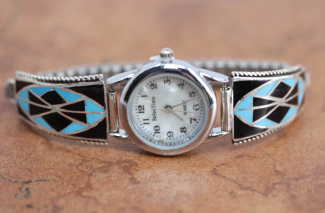 Zuni Silver Multi_Stone Ladies Watch