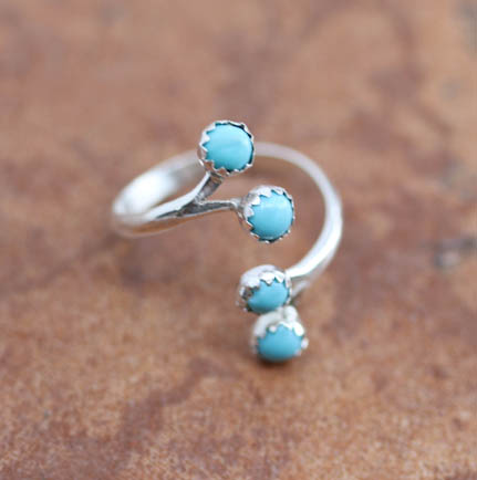 Navajo Silver Turquoise Ring Size 6_9