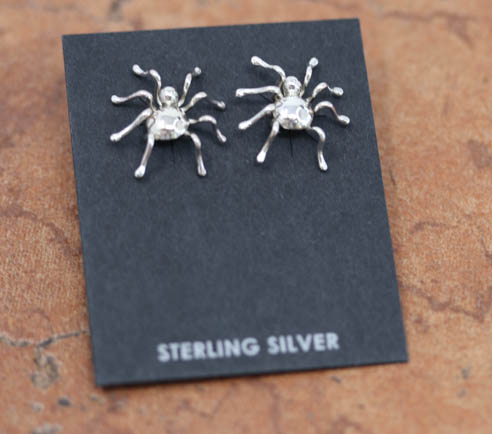 Navajo Silver Spider Earrings