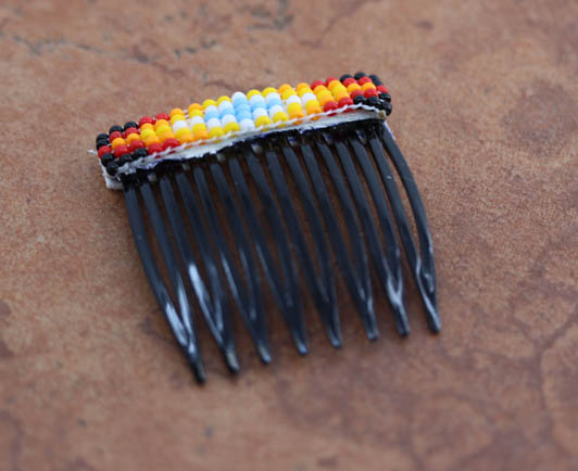 Navajo Childrens Beaded Hair Barrette Comb