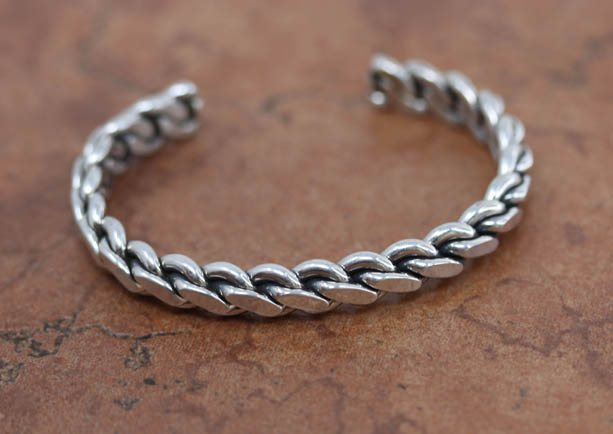 Navajo Twist Wire Silver Cuff Bracelet