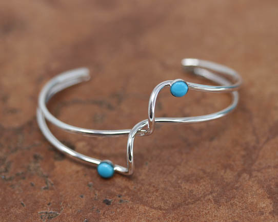 Navajo Silver Turquoise Cuff Bracelet