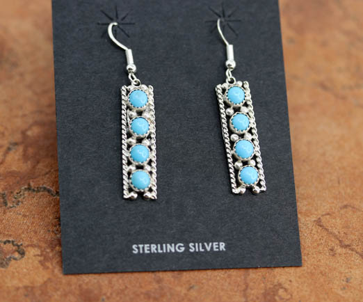 Zuni Silver Turquoise Earrings