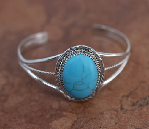 Navajo Silver Turquoise Bracelet